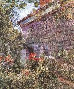 Childe Hassam Old House and Garden at East Hampton, Long Island oil painting artist